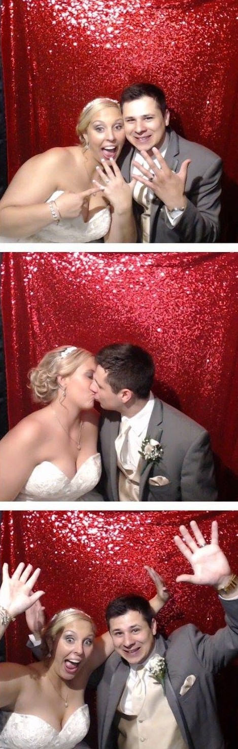 Michael and Kaitlyn Young in their first photobooth on their wedding day