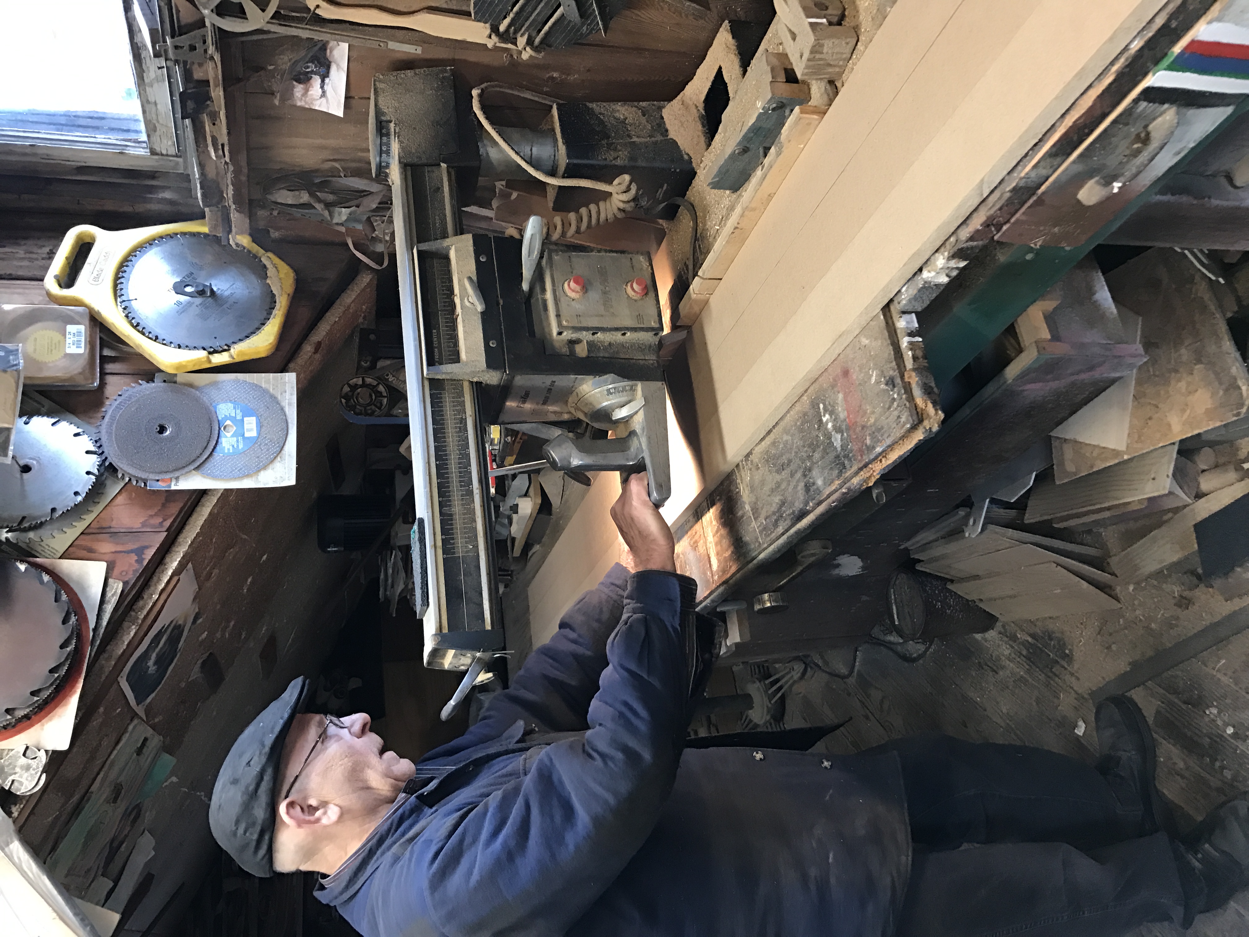 Ron Ferensic at work in his woodshop